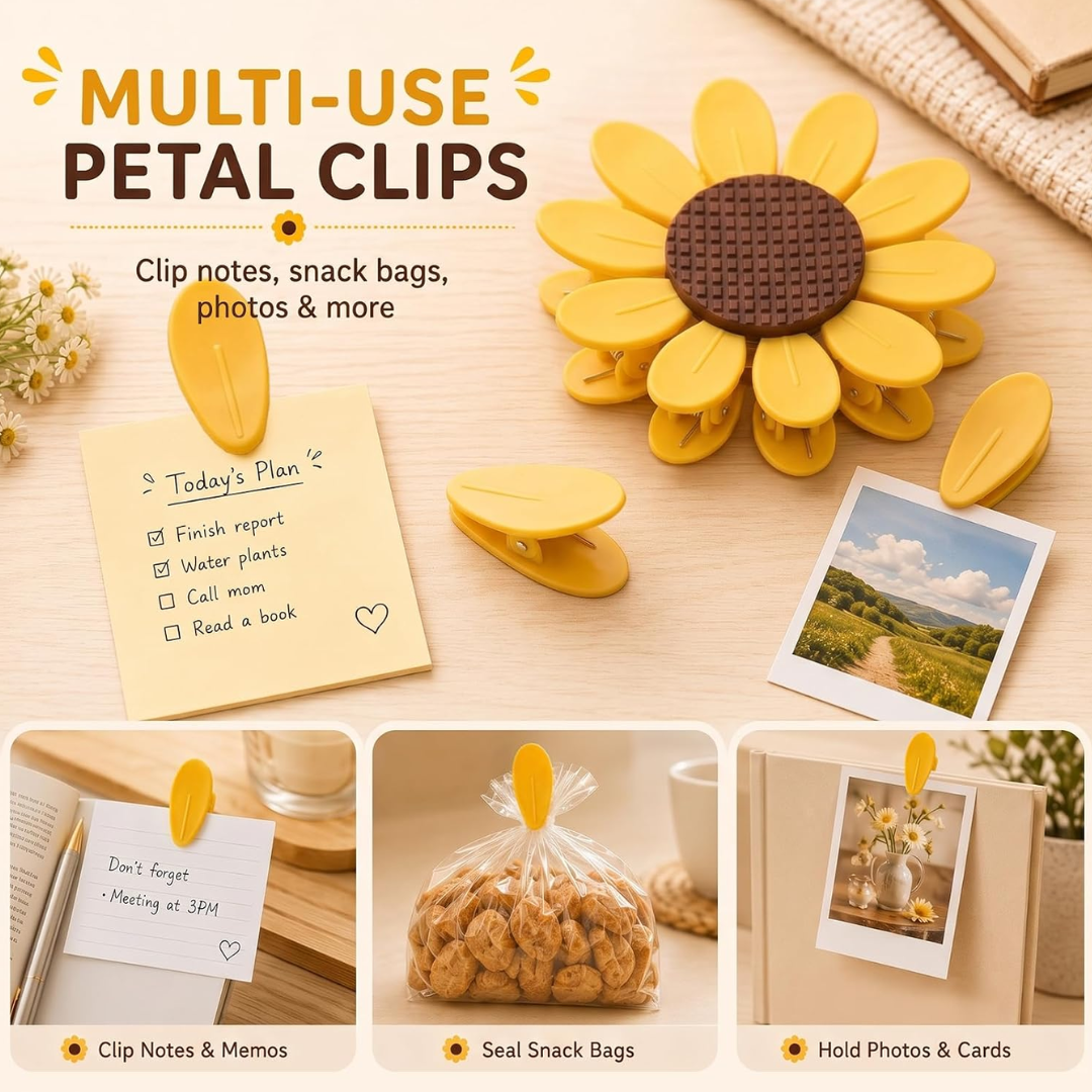 Clips Magnéticos con forma de Girasol 🌻